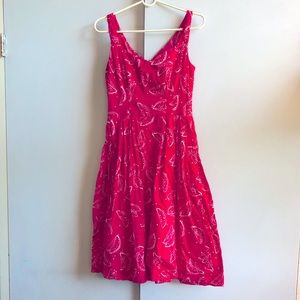 Cute magenta watermelon print dress. Size small, fits 4/6.